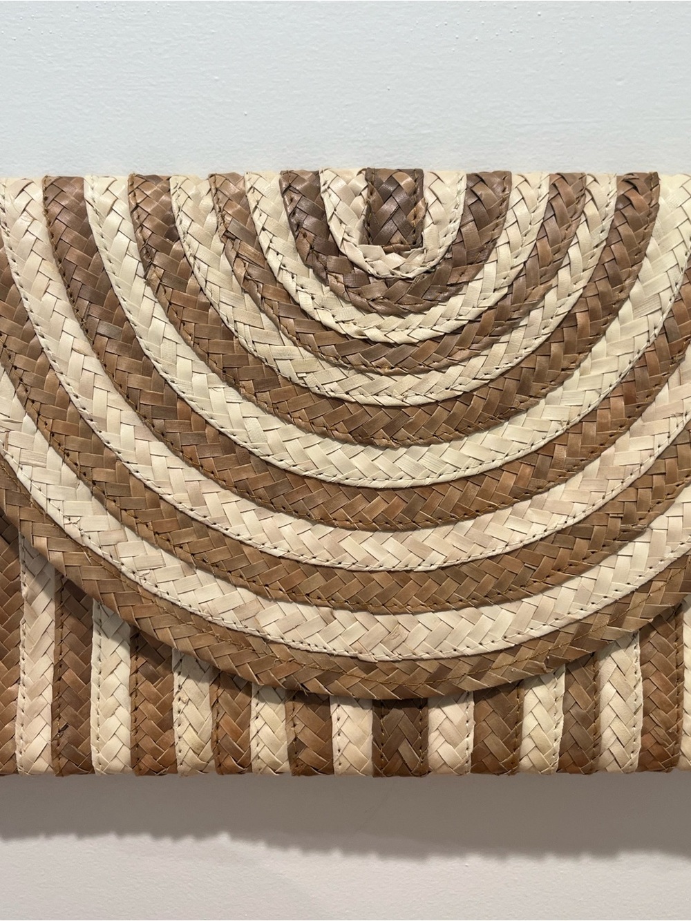 Woven Straw Clutch in Natural and Tan - Women Bags
